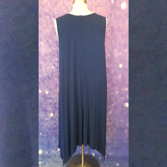 Roman's Navy Blue V Neck Sharkbite Dress 26/28 2X - Picture 5 of 8